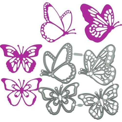 4 Pcs Set Butterfly Metal Cutting Dies Scrapbooking Stencil Mold Paper Craft Knife Photo Album Clipart Decorating