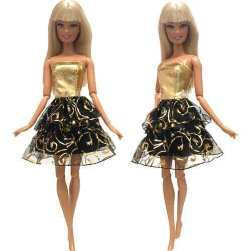 NK Newest Doll Dress Beautiful Handmade Party ClothesTop Fashion Dress For Barbie Noble Doll Best Child Girls'Gift 005F DZ