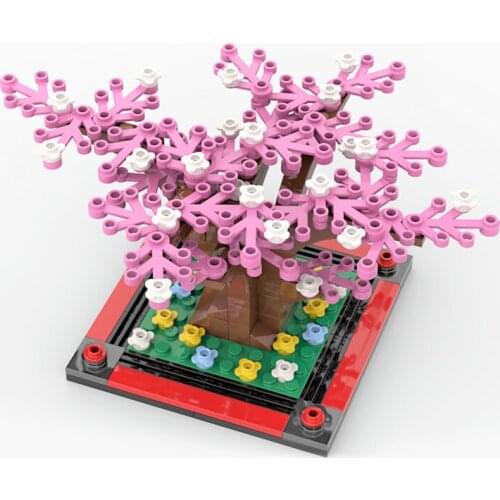 New Cherry Tree Building Blocks Home Decoration Bloom Plant Flower Bricks Education Model Game Toys For Children Girl Gifts