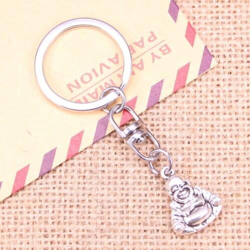 New Fashion Keychain 20x16mm two sided buddha Pendants DIY Men Jewelry Car Key Chain Ring Holder Souvenir For Gift