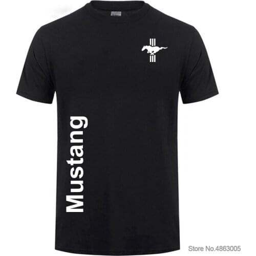 Solid Color Short Sleeve Mustang T-shirt Man Womens Summer Style Fashion T Shirt