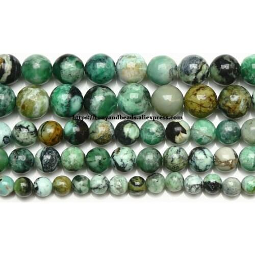 Genuine Semi-precious Natural America Variscite Stone Round Loose Beads 6 8 10 MM Pick Size Jewelry Making