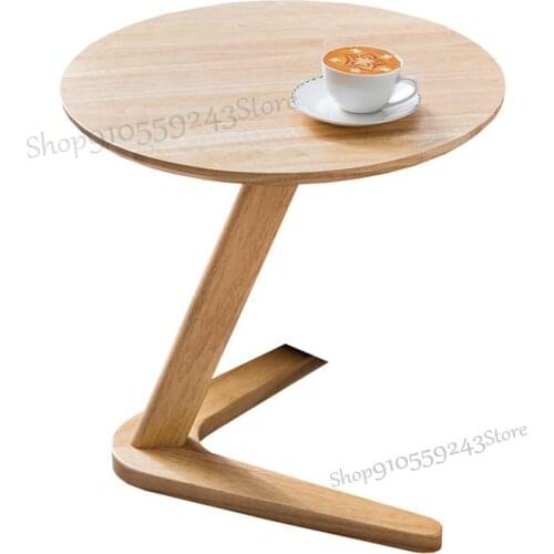 Nordic Side Table All Solid Wood Sofa Side Table Corner Table Living Room Mini Small Coffee Table Small Round Table Simple Moder