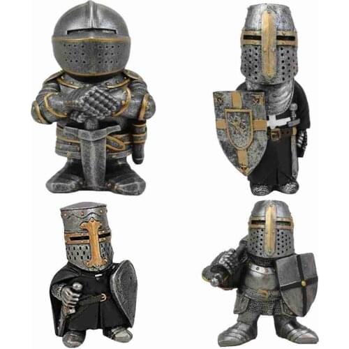 Knight Gnome Guard Medieval Sword Warrior Resin Ornaments Static Dwarf Soldier Home Patio Decoration Kids Toy Desktop Ornaments