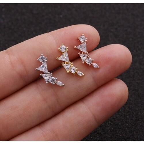 Fashion Womens Delicate Ear Stud Temperament Beautiful Stainless Steel Ear Ring Western Style Simple Lovely Leaf Ear Bone Nail