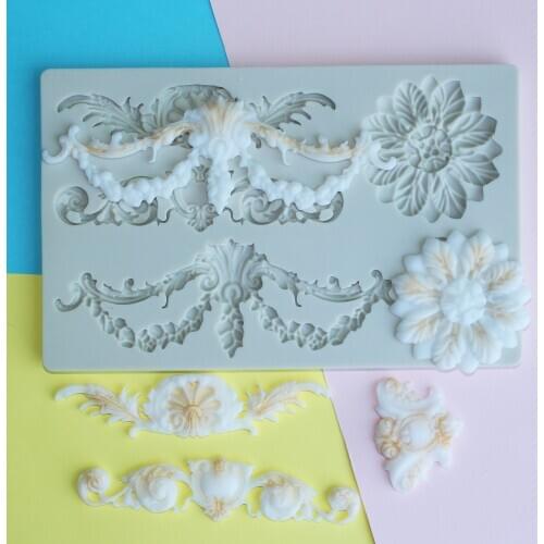 Totem Border Garland Wreath Silicone Fondant Mould Cake Decor Tools Chocolate Gumpaste Molds, Sugarcraft, Kitchen Gadget