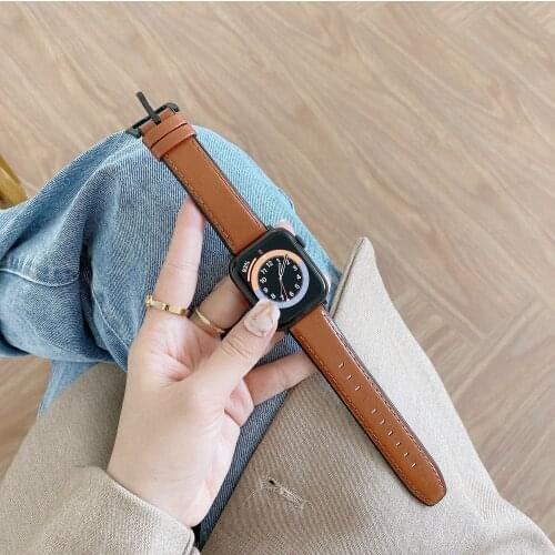 Silicone Leather Watch Strap for Iwatch 5 44mm 40mm 42mm 38mm Band for Apple Watch 6 4 3 SE Bracelet Women Man Sport Wristband