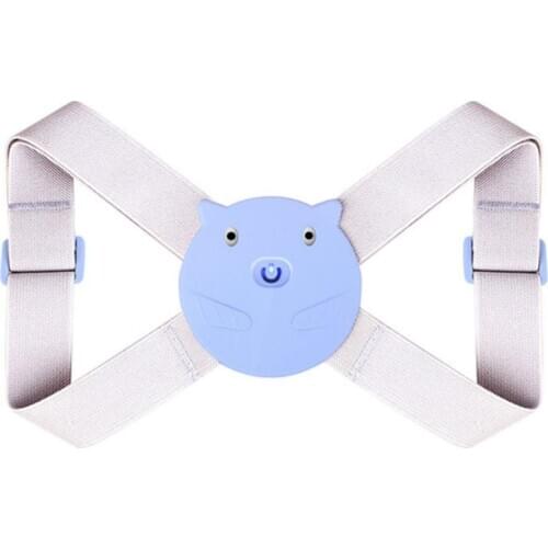 Blue Smart Induction Posture Correction Belt Cartoons Intelligent Sensor Posture Correction Belt Brace Vibration Reminder Back