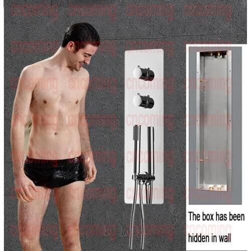 Concealed Thermostatic Shower Panel Wall Mounted Shower Mixer 4 Ways 304 Stainless Steel Shower Controller Valve In Wall Shower