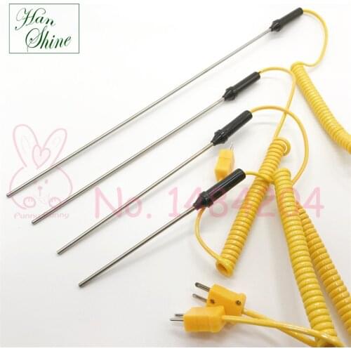 Type K Thermocouple Contact Temperature Sensor 0~300C Degree Fork Terminal 100mm 150mm 200mm 300mm Probe