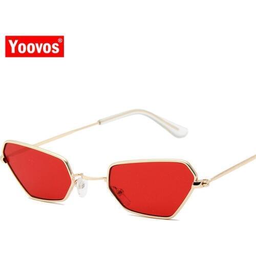 Yoovos 2021 Small Frame Sunglasses Classic Metal Street Beat Ocean Lens Eyeglasses Fashion Outdoor Oculos De Sol Feminino UV400