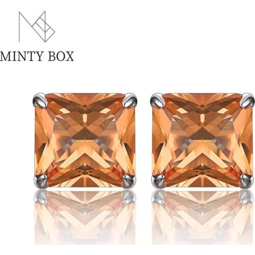 Mintynox Jewelry Womens Sterling Silver Elegant Earrings Cushion-cut Diaspore Earrings for Girlfriend and Wife High Jewelry