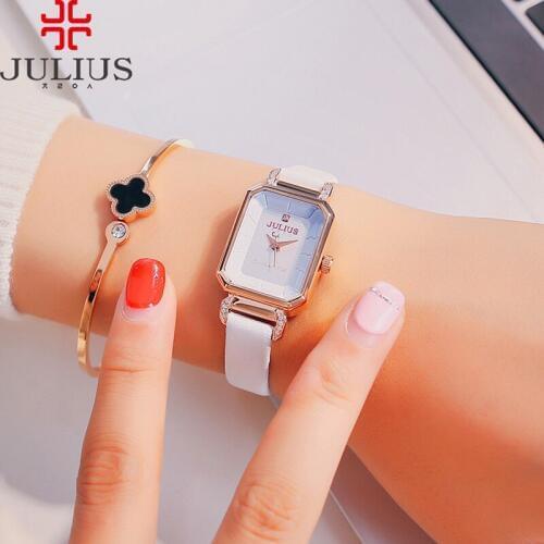 New Lady Womens Watch Japan Quartz Retro Elegant Fashion Hours Dress Bracelet Leather Girl Birthday Gift Julius Box