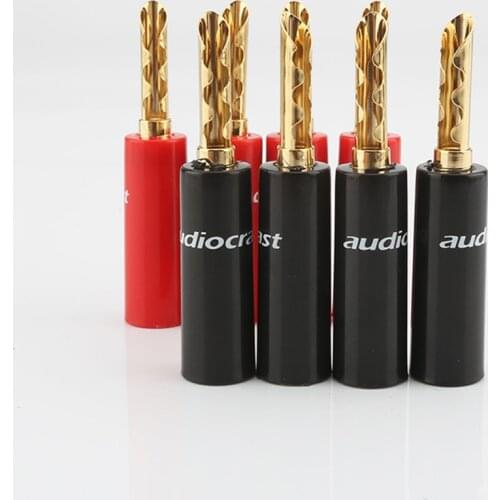 16pieces High quality Nakamichi 24k gold plated BFA 4mm Banana Plug hifi Speaker cable Connector