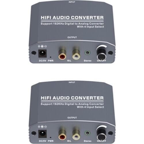 192Khz Digital to Analog Converter Coaxial Optical Digital to Analog Audio Converter HIFI Audio Converter