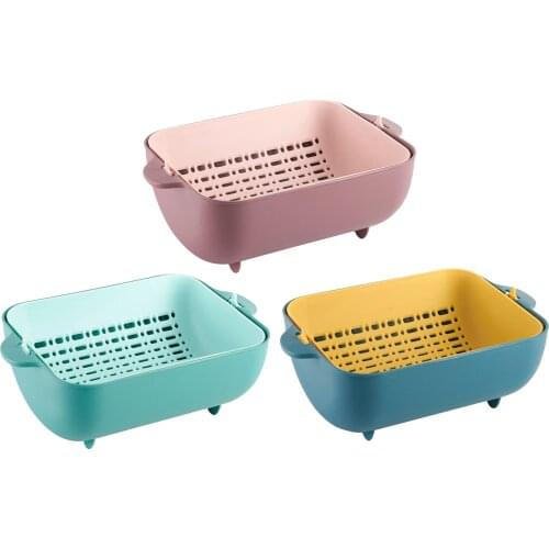 2in1 Kitchen Colander/Strainer Bowl Set Double Layered Drain Basin Basket