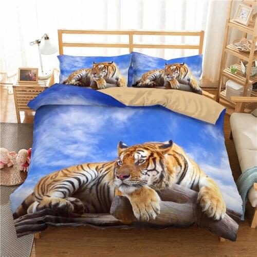 3D Printed Tiger Pattern Soft Duvet Cover Animal Style Bedding Set Pillowcase Bedroom Single Double Queen King Home Textiles