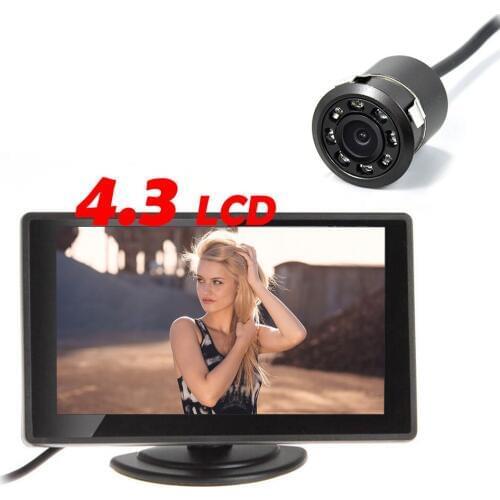 4.3"TFT LCD Car Monitor With 8pcs LED HD Backup camera (18.5MM)