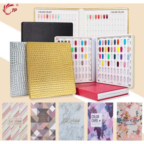 80/120/160/216/240/308 Nail Display Book Tips Leather Cover Gel Polish Display Chart Salon Tools with False Tips Showing Shelf