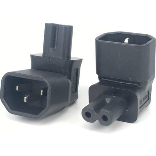 IEC 320 C14 to IEC C7 right angle power adapter IEC male to 8 type female angle Computer server power conversion adapte