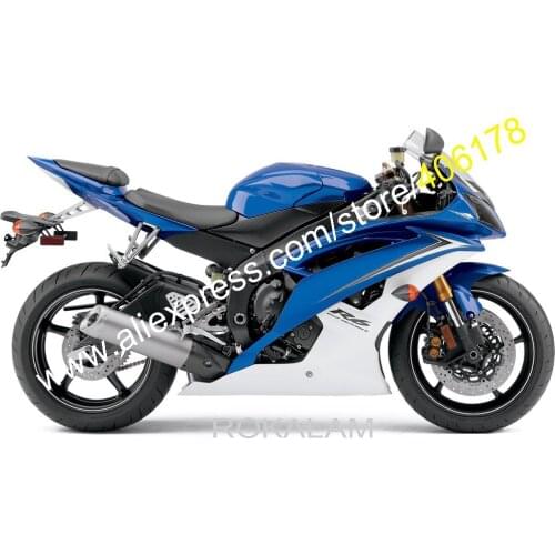 For Yamaha YZF-R6 08 09 10 11 12 13 14 15 16 YZF R6 YZF600 2008-2016 YZFR6 Blue White Fairing Kit (Injection Molding)