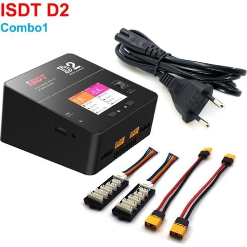 ISDT D2 Combo With Two Charging Cable And Two JST-XH Balance Board 200W Dual Charger For Lipo Lion LiHV LiFe NiMh Battery