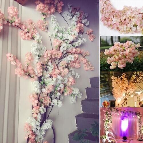 Artificial Flower Plant Bonsai Wedding Plant Wall Simulation Cherry Blossoms Spring Sakura DIY Decoration sztuczne kwiaty