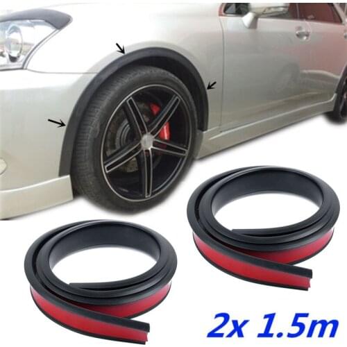 2pc Streips Car Wheel Protection Universal Rubber Arch Protector Car Fender 1.5M Anti-collision Strips Car Wheel Flares Sticker