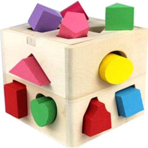 OUY 13 Hole Intelligence Box Geometry Digital House Children Building Block Shape Matching Puzzle Toy