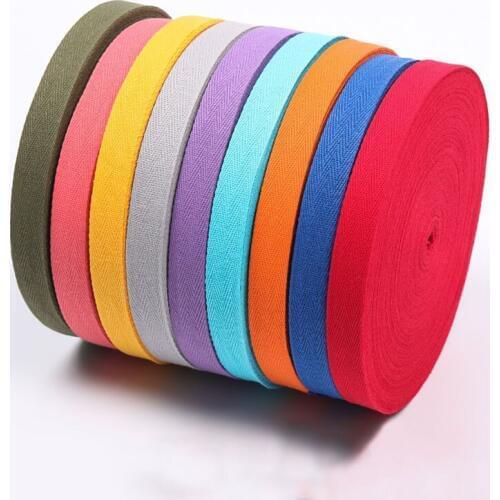 New 3/4" (20mm) 45yards 100% Cotton Belt Herringbone Tape Package Cotton Ribbon 26 Colours For Handmade Diy Cloth Accessories