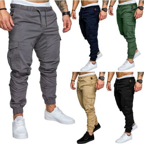 2020 Autumn Men Pants Hip Hop Harem Joggers Pants New Male Trousers Mens Joggers Solid Multi-pocket Pants Sweatpants M-3XL