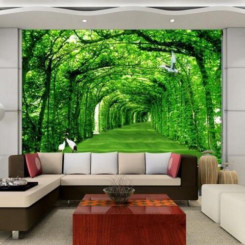 Dropshipping Nature Green Tree Bird Wall Mural Art Photo Wallpaper Rolls Wall Coverings 3d Wall Murals Contact Paper Clearance