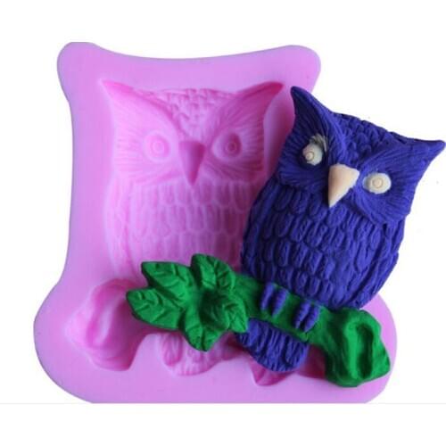 Owl Shape Silicone Mold 3D Animal Fondant Cake Mold Cupcake Jewelry Cabochon Candy Gum Paste Chocolate Decorating Tool