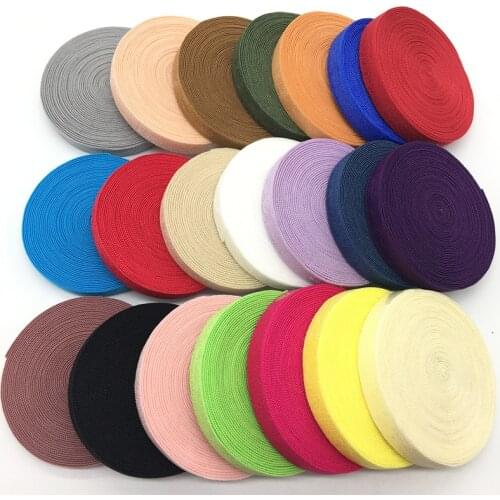 Random 5 Yards/Each color 1y) 3/8"10mm Mix Color Solid FOE Fold Over Elastics Spandex Satin Band DIY Lace Sewing Trim