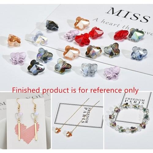 Diy jewelry making 50pcs/lot 8mm color cartoon flowers/butterfly shape glass beads charms earring/bracelet/necklace pendants