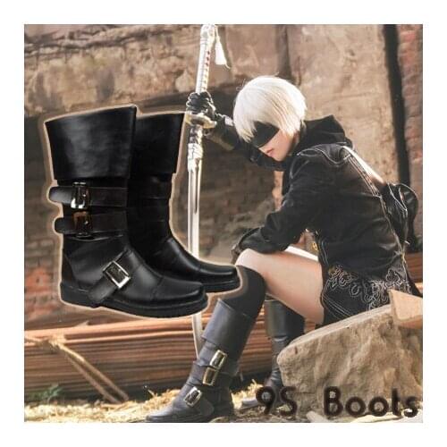 [Stock] Game NieR : Automata Figure 9S Boots Cosplay Shoes Size 35-48 New