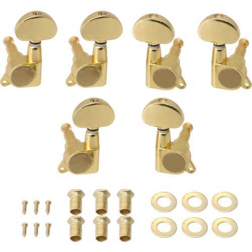 Yibuy Gold Guitar Machine Heads Tuners 3R3L Semicircle Button