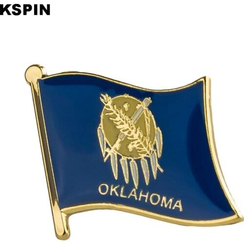 U.S.A Oklahoma State Badges flag badge flag lapal pin on backpack pins for clothes 10pcs XY0211