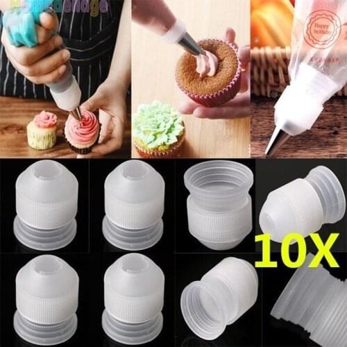 10 Pcs Small Decorating Nozzle Converter Icing Pipe Nozzle Tips Cake Decoration Converter Coupler Pastry Tool Cake Tool