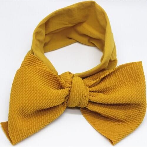 10pcs/lot Top Knot Bows Nylon Headbands,Cute Messy Bow Elastic Stretchy Wide Nylon Headwraps,Newborn Baby Turban Headwear