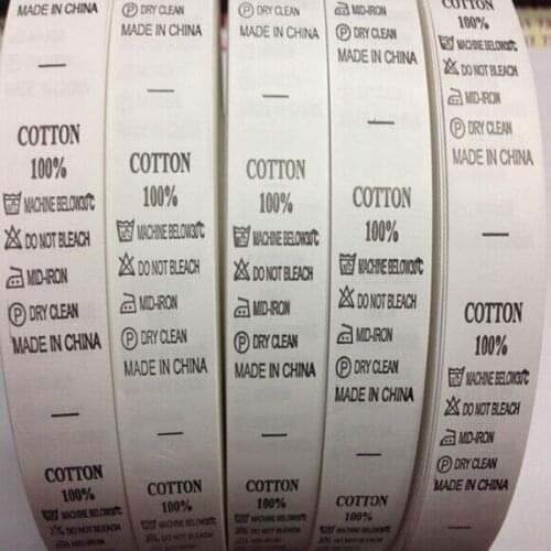 1000PCS Custom beige cotton printed care label baby clothing washing s 2 * 5 cm