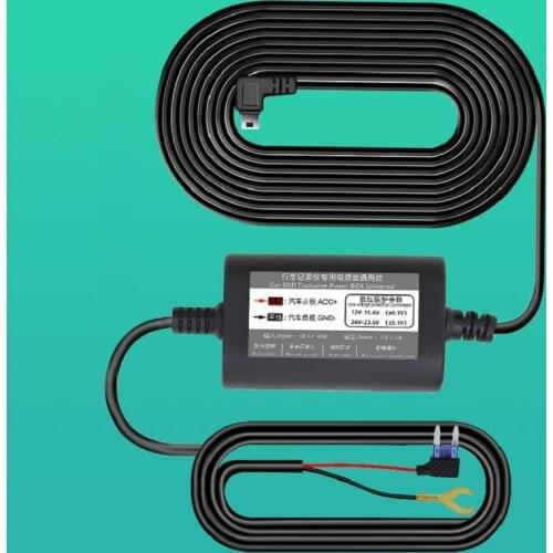 12v-24v to 5v 3A Mini USB for Car Dash Camera Charger Adapter Cam Hard Wire DVR Hardwire Kit Buck line for XiaoMi 70Mai YI 360