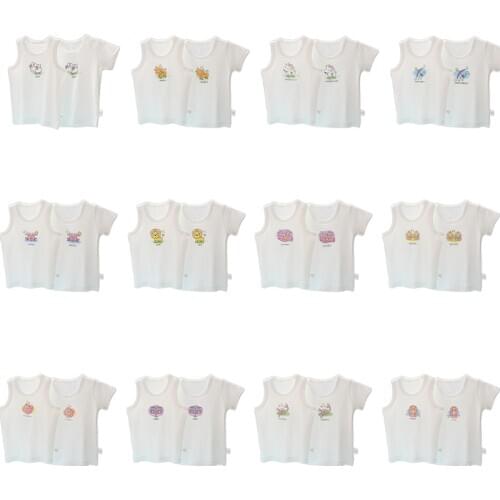 2pcs/set Twelve Constellations Personality Baby Vest Spring Clothes White Summer T-shirt Vest Clothes Hipster Children T-shirt