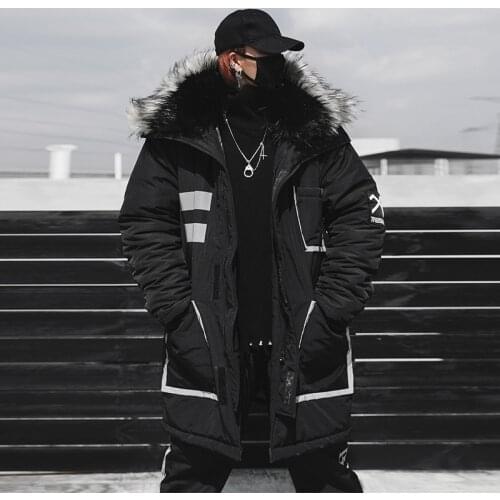 2019 Fashion Hip Hop Thick Warm Cotton Jacket Large Size Warm Coat Winter Warm New Mens Cotton Clothing US Size S-XXL