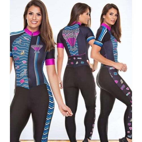 2021 Pro Team Triathlon Suit Womens Cycling Jersey Skinsuit Jumpsuit Maillot Cycling Ropa ciclismo short sleeve set gel