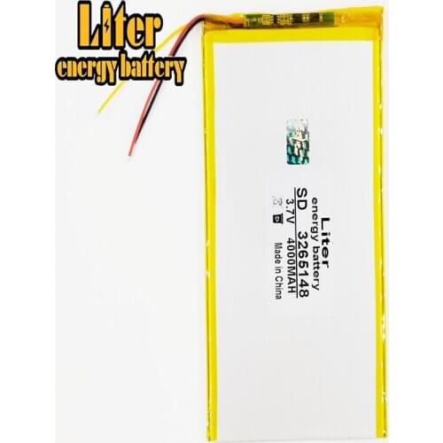 3 line 3.7V,4000mAH (polymer lithium ion battery) Li-ion battery for tablet pc 7 inch 8 inch 9inch 3265148 Free Shipping