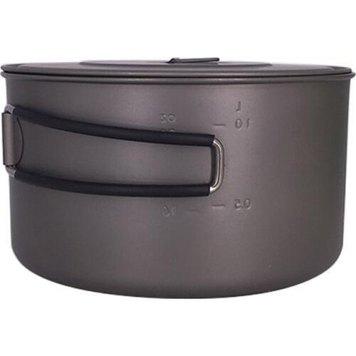 TOAKS Outdoor Camping 3 in1 Titanium Pot 1350ml Ultralight Portable Titanium Bowl Cup Pot With Lid Handle