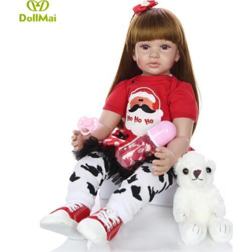 60cm Bebe reborn toddler princess Handmade Silicone vinyl adorable Lifelike Baby Bonecas girl kid toys gift