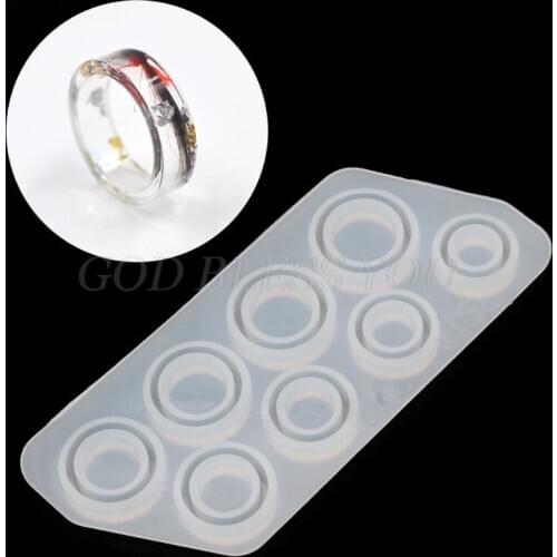 8Pcs Assorted Sizes Ring Silicone Mold For Resin Jewelry Resin Casting Mold US Size 5-12 Drop Shipping