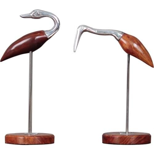 ALUMINUM WOOD BIRD DECORATION HOME ORNAMENTS FLAMINGO TV CABINET CREATIVE LIVING ROOM DECORATION GIFT EUROPEAN ACCESSORIES GIFTS